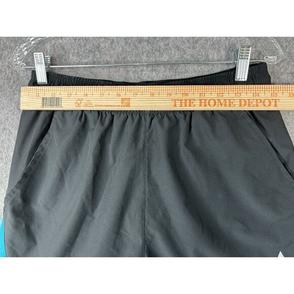 Reebok Shorts Men's Size Medium Black Blue Pull On Basketball Shorts Pockets - Picture 3 of 7